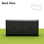 Banc de rangement pour chaussures d'entrée avec 2 portes et coussin d'assise rembourré