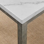 Table de salle à manger plateau marbre gris vieilli, 6 places