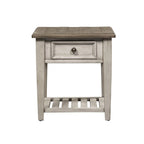 Table d'appoint à 1 tiroir blanc antique Heartland