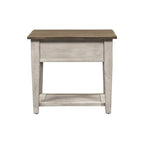 Table d'appoint à 1 tiroir blanc antique Heartland