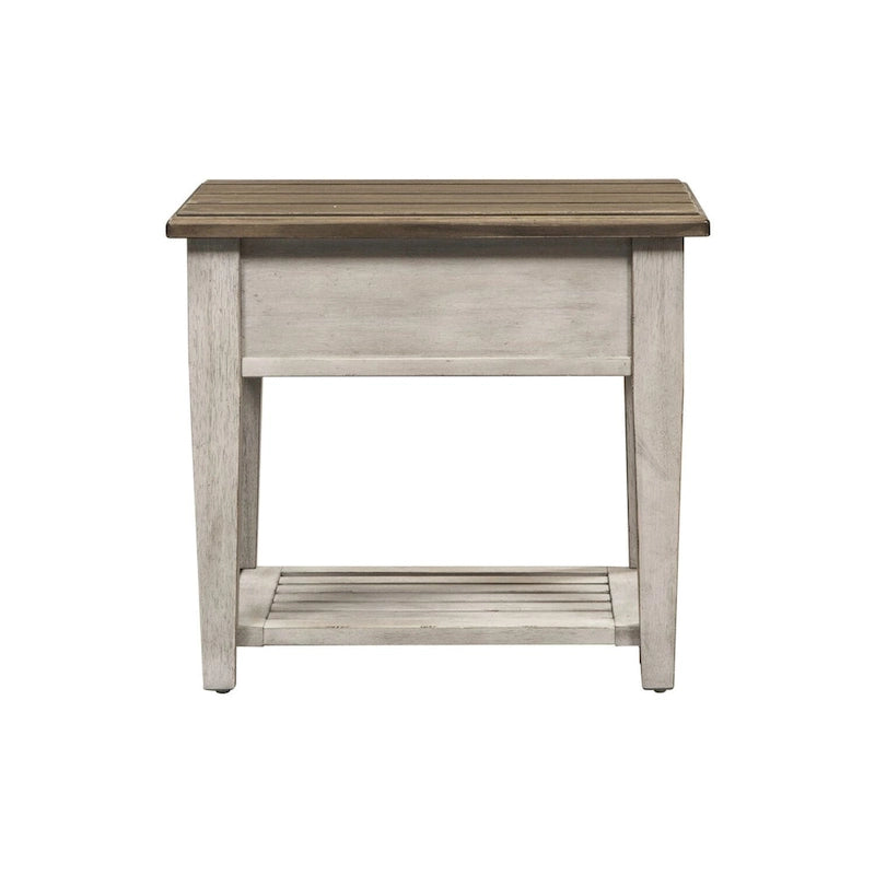 Table d'appoint à 1 tiroir blanc antique Heartland