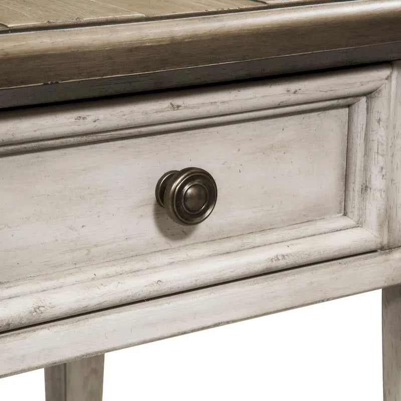 Table d'appoint à 1 tiroir blanc antique Heartland