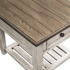 Table d'appoint à 1 tiroir blanc antique Heartland