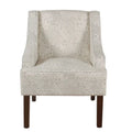Fauteuil d'appoint Porch & Den Lyric avec accoudoirs arrondis crème/gris à motif pochoir vintage