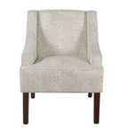 Fauteuil d'appoint Porch & Den Lyric avec accoudoirs arrondis crème/gris à motif pochoir vintage