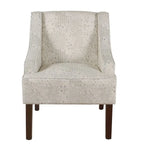 Fauteuil d'appoint Porch & Den Lyric avec accoudoirs arrondis crème/gris à motif pochoir vintage