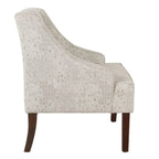 Fauteuil d'appoint Porch & Den Lyric avec accoudoirs arrondis crème/gris à motif pochoir vintage