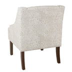 Fauteuil d'appoint Porch & Den Lyric avec accoudoirs arrondis crème/gris à motif pochoir vintage