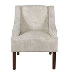 Fauteuil d'appoint Porch & Den Lyric avec accoudoirs arrondis crème/gris à motif pochoir vintage