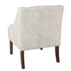 Fauteuil d'appoint Porch & Den Lyric avec accoudoirs arrondis crème/gris à motif pochoir vintage