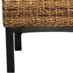 Chaise de salle à manger en rotin naturel sans accoudoirs à dossier haut, lot de 2