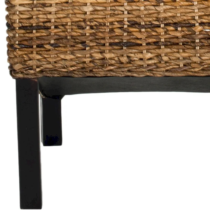 Chaise de salle à manger en rotin naturel sans accoudoirs à dossier haut, lot de 2