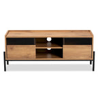 Meuble TV 2 portes Tasman moderne et industriel marron naturel