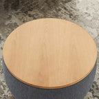 Pouf de rangement rond, pouf de table basse 3-en-1, table d'appoint faite à la main