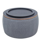 Pouf de rangement rond, pouf de table basse 3-en-1, table d'appoint faite à la main