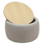 Pouf de rangement rond, pouf de table basse 3-en-1, table d'appoint faite à la main