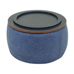 Pouf de rangement rond, pouf de table basse 3-en-1, table d'appoint faite à la main