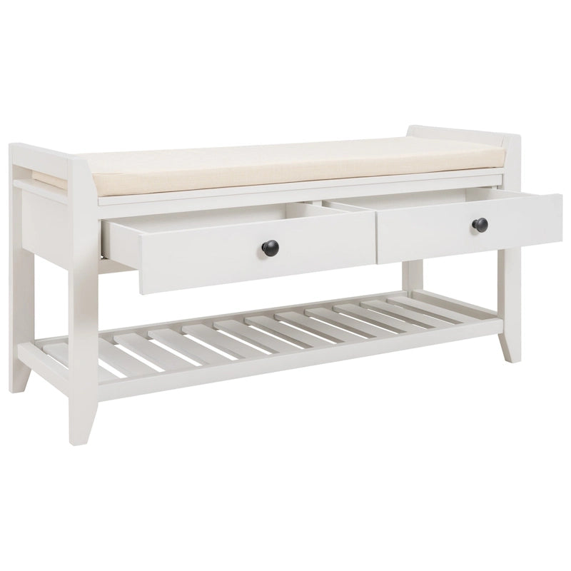 Banc de rangement d'entrée avec coussin et tiroirs - 39L x 14W x 19.8H