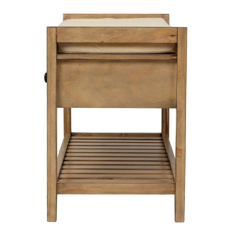 Banc de rangement d'entrée avec coussin et tiroirs - 39L x 14W x 19.8H