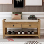 Banc de rangement d'entrée avec coussin et tiroirs - 39L x 14W x 19.8H