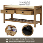 Banc de rangement d'entrée avec coussin et tiroirs - 39L x 14W x 19.8H