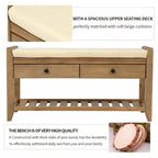 Banc de rangement d'entrée avec coussin et tiroirs - 39L x 14W x 19.8H