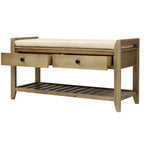Banc de rangement d'entrée avec coussin et tiroirs - 39L x 14W x 19.8H