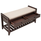 Banc de rangement d'entrée avec coussin et tiroirs - 39L x 14W x 19.8H