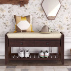 Banc de rangement d'entrée avec coussin et tiroirs - 39L x 14W x 19.8H