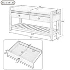 Banc de rangement d'entrée avec coussin et tiroirs - 39L x 14W x 19.8H
