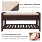 Banc de rangement d'entrée avec coussin et tiroirs - 39L x 14W x 19.8H