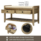 Banc de rangement d'entrée avec coussin et tiroirs - 39L x 14W x 19.8H