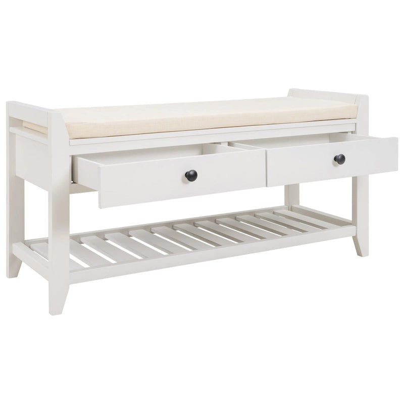 Banc de rangement d'entrée avec coussin et tiroirs - 39L x 14W x 19.8H