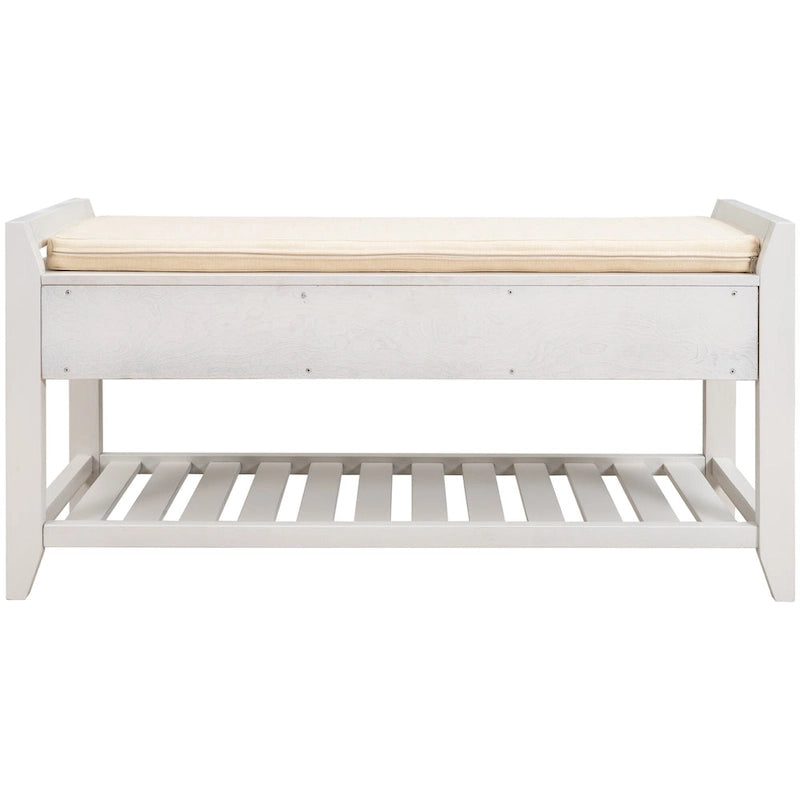 Banc de rangement d'entrée avec coussin et tiroirs - 39L x 14W x 19.8H