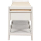 Banc de rangement d'entrée avec coussin et tiroirs - 39L x 14W x 19.8H