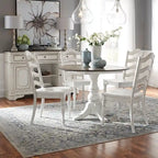 Magnolia Manor Antique White Weathered Bark 5 Piece Drop Leaf Set