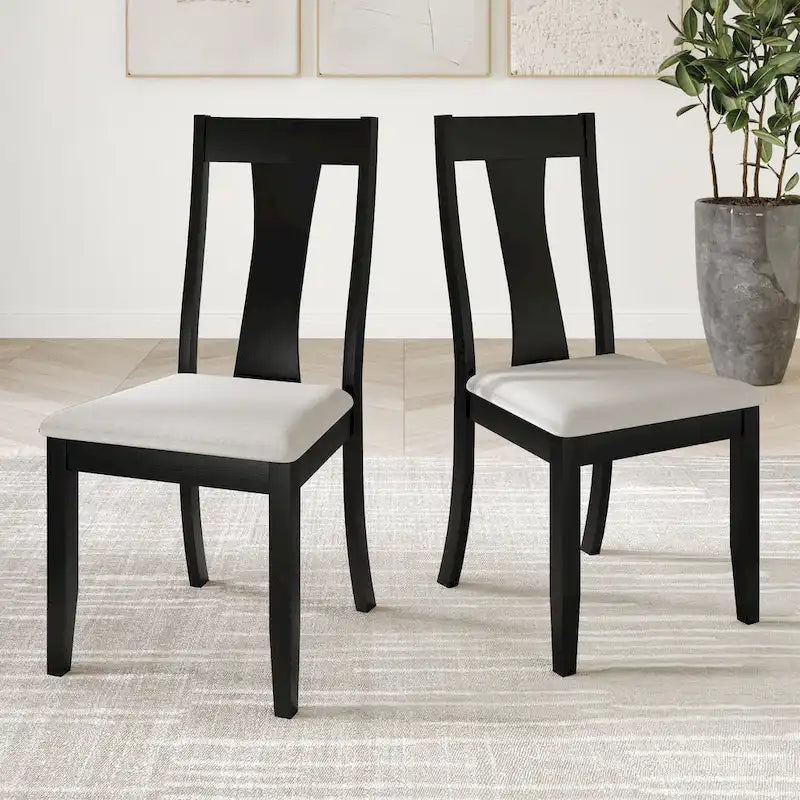Chaises de salle à manger en bois de style vintage CraftPorch (Lot de 2) - S.O.