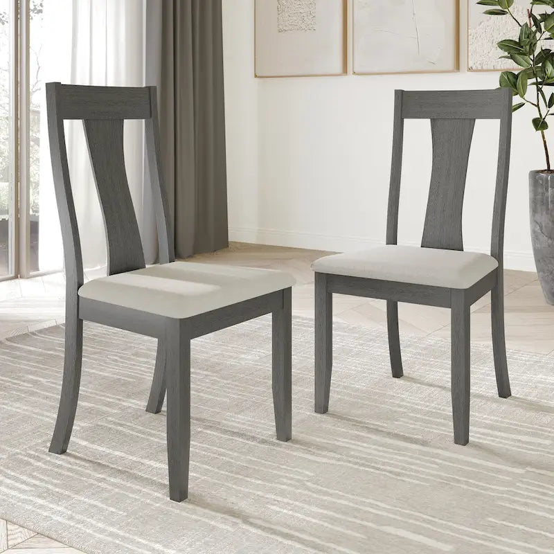 Chaises de salle à manger en bois de style vintage CraftPorch (Lot de 2) - S.O.
