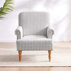 Fauteuil d'appoint avec accoudoirs roulés - Lot de 2 - Bleu/Gris/Marron