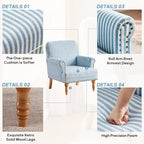 Fauteuil d'appoint avec accoudoirs roulés - Lot de 2 - Bleu/Gris/Marron
