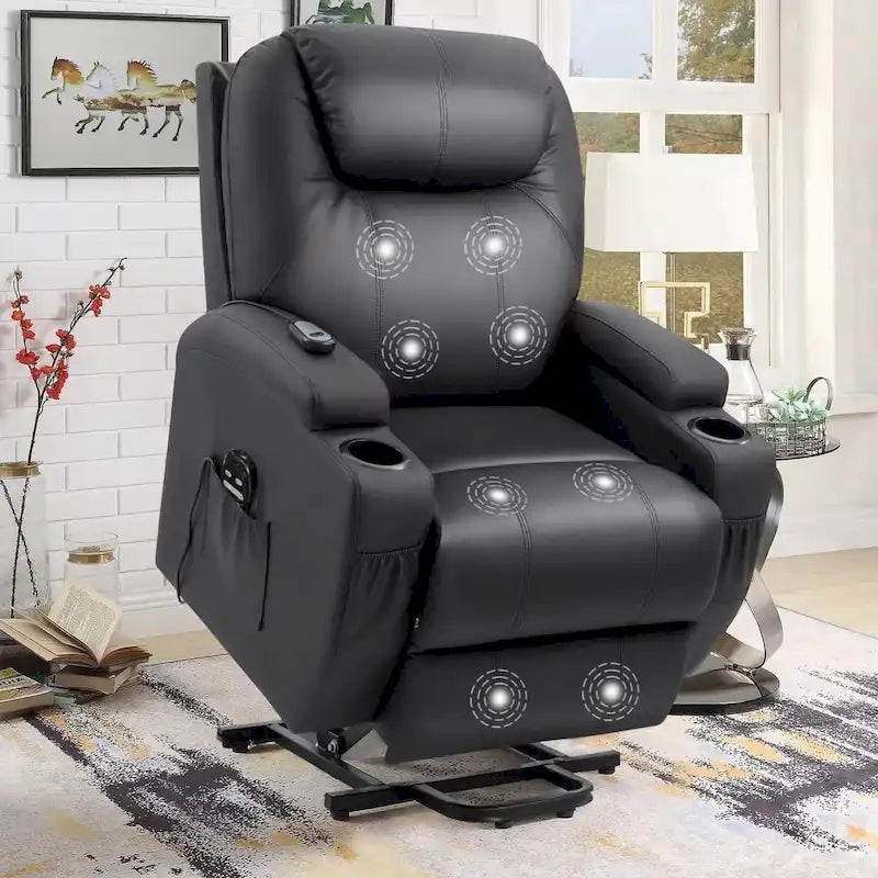 Fauteuil inclinable releveur électrique Homall en similicuir avec fonction massage
