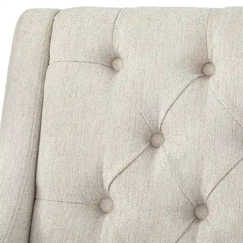 Causeuse capitonnée de style Mid-Century – Perle / Bleu / Lin / Vert émeraude / Gris, 2 places