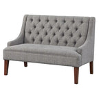 Causeuse capitonnée de style Mid-Century – Perle / Bleu / Lin / Vert émeraude / Gris, 2 places