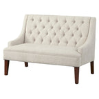 Causeuse capitonnée de style Mid-Century – Perle / Bleu / Lin / Vert émeraude / Gris, 2 places