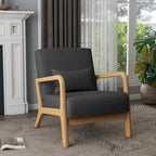 Fauteuil d'appoint rembourré Mid-Century Modern avec oreiller