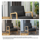 Fauteuil d'appoint rembourré Mid-Century Modern avec oreiller