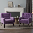 Fauteuils d'appoint capitonnés en velours, lot de 2