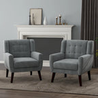 Fauteuils d'appoint capitonnés en velours, lot de 2