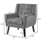 Fauteuils d'appoint capitonnés en velours, lot de 2