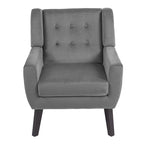 Fauteuils d'appoint capitonnés en velours, lot de 2